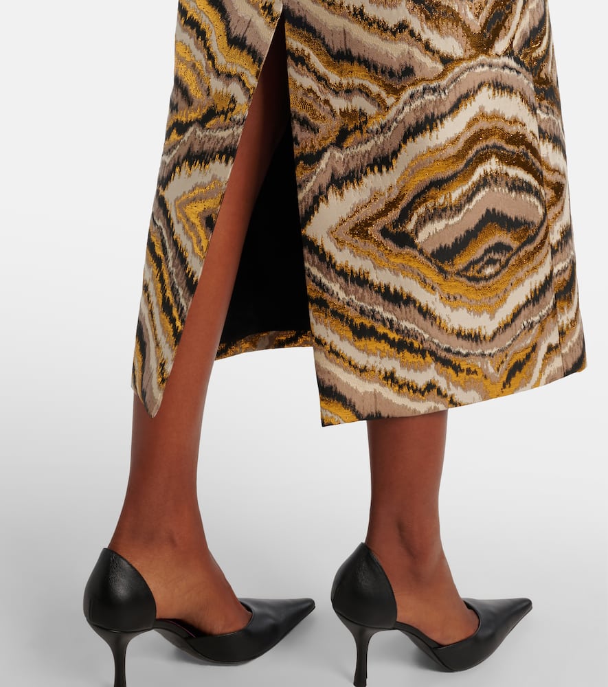 Markarian Gloria Off-shoulder Jacquard Midi Dress In Multi
