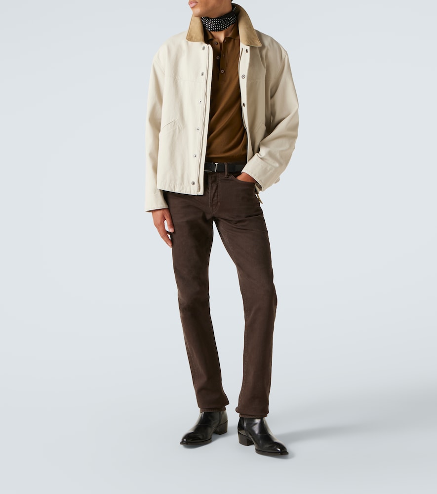  Tom Ford Tom Ford Jacke Aus Baumwoll-canvas Mit Veloursleder 