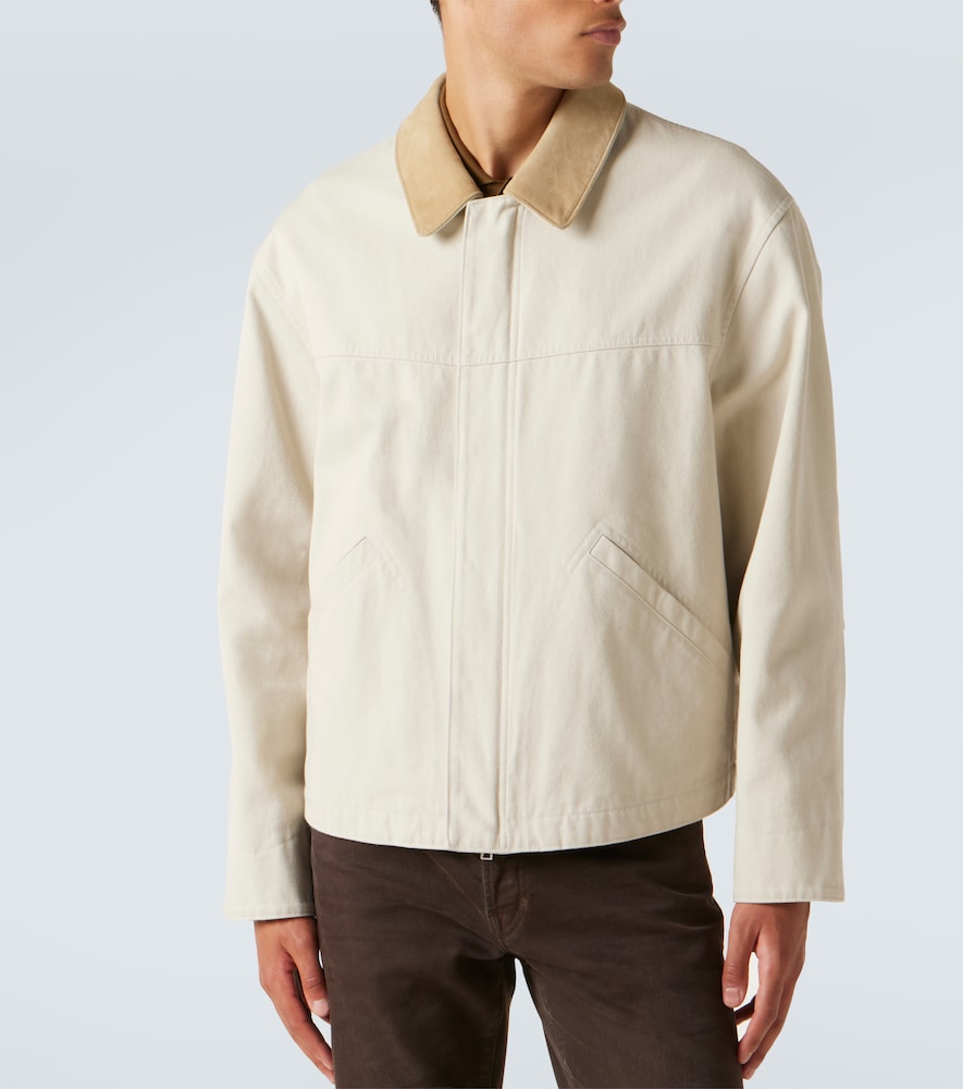 Suede-Trimmed Cotton Canvas Jacket