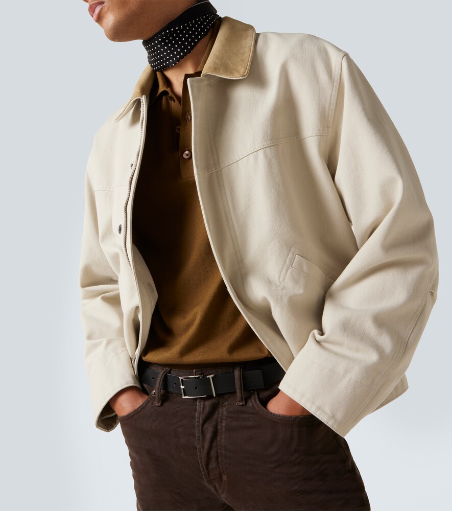  Tom Ford Tom Ford Jacke Aus Baumwoll-canvas Mit Veloursleder 