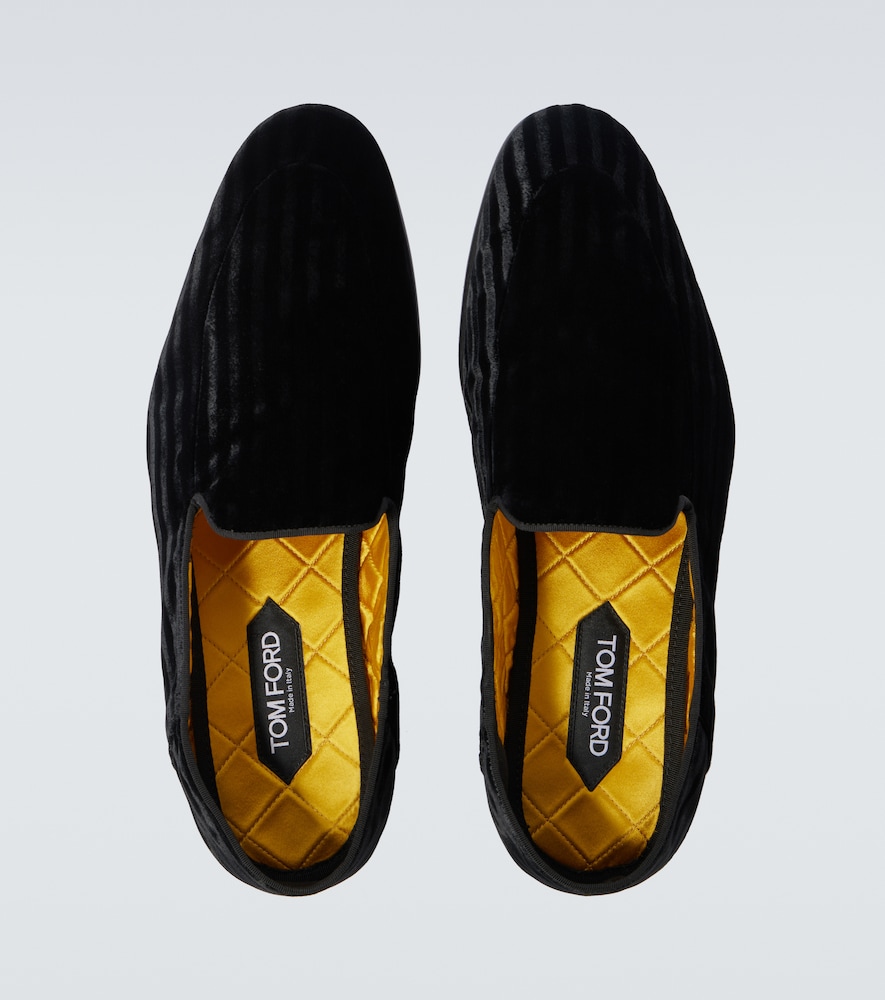Steven Striped Velvet Loafers