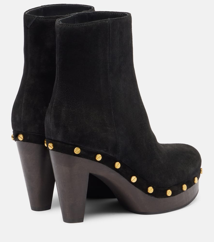 Veronica Beard Gavi Suede Ankle Boots In Black