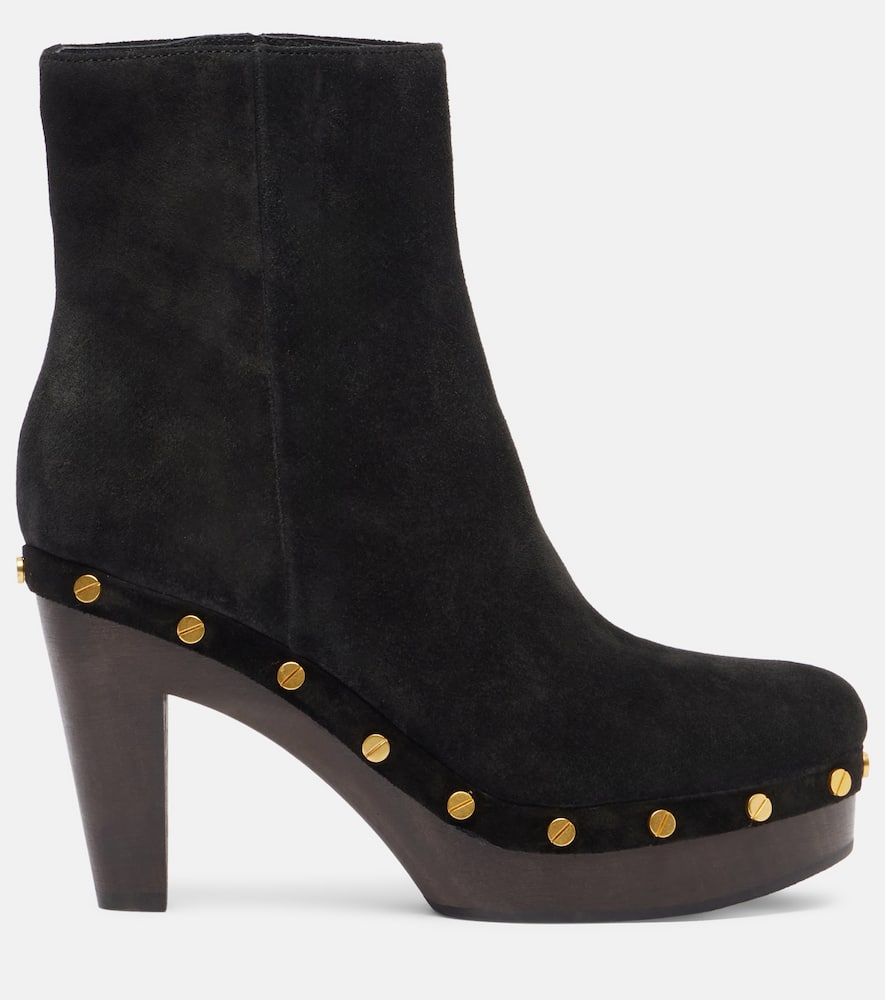 Veronica Beard Gavi Suede Ankle Boots In Black