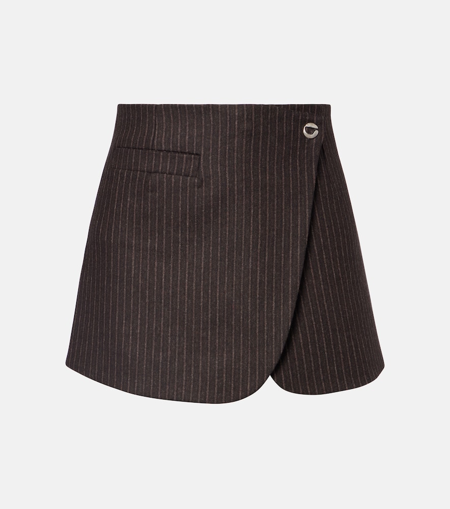 Coperni Pinstripe Wrap Skirt In Brown