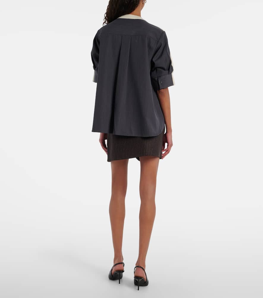 Coperni Pinstripe Wrap Skirt In Brown