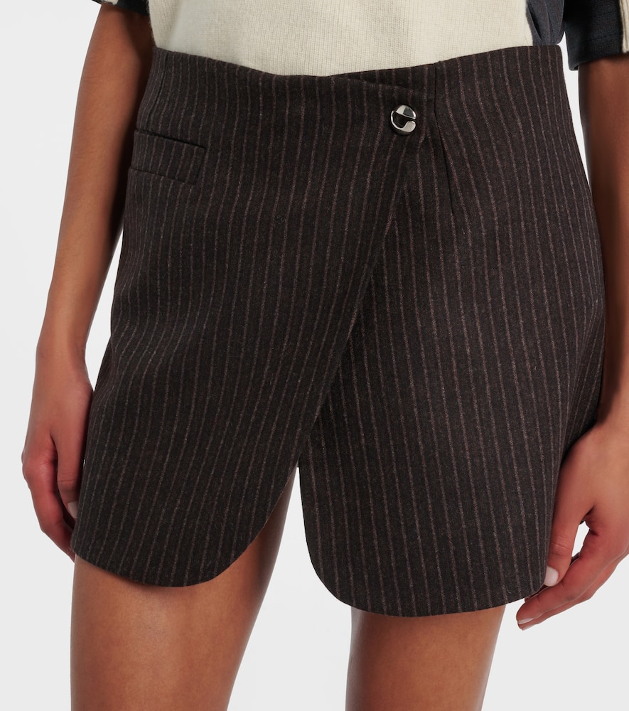 Coperni Pinstripe Wrap Skirt In Brown
