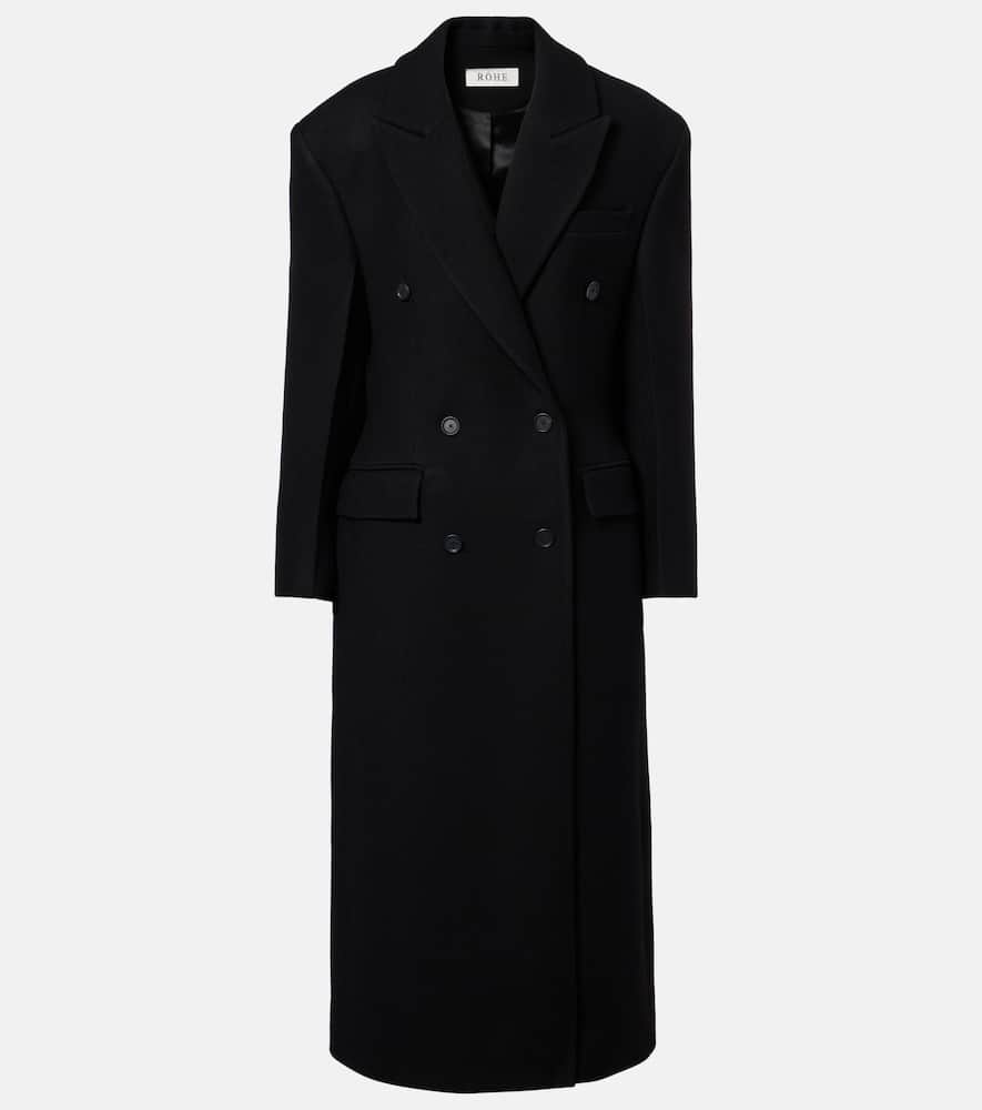Rohe Double-breasted Virgin Wool Coat In Black
