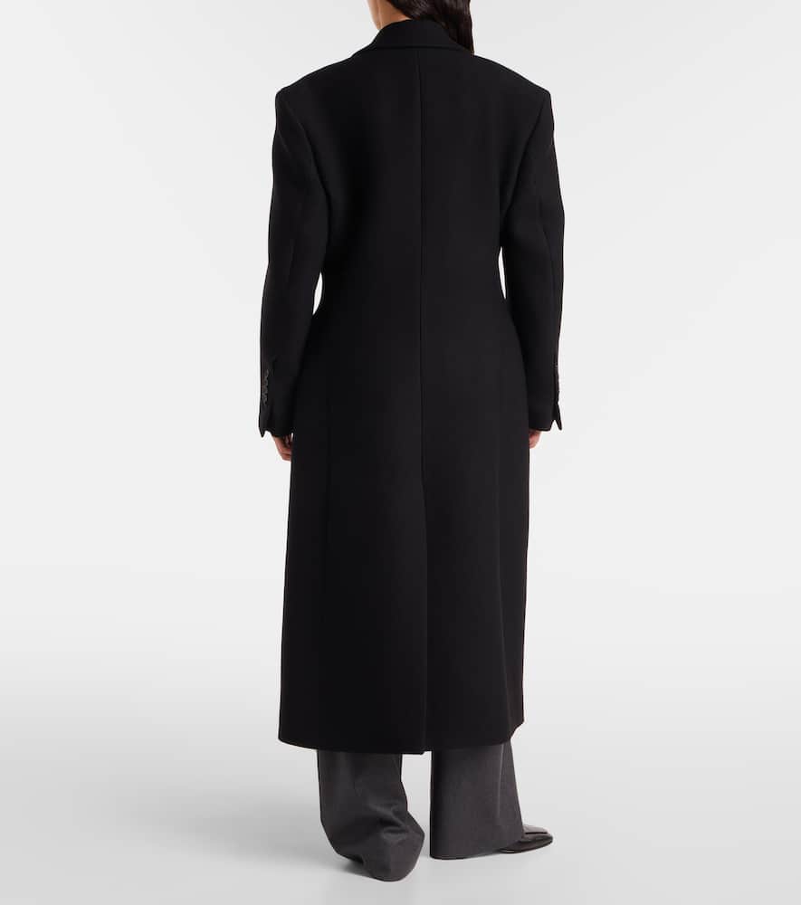 Rohe Double-breasted Virgin Wool Coat In Black