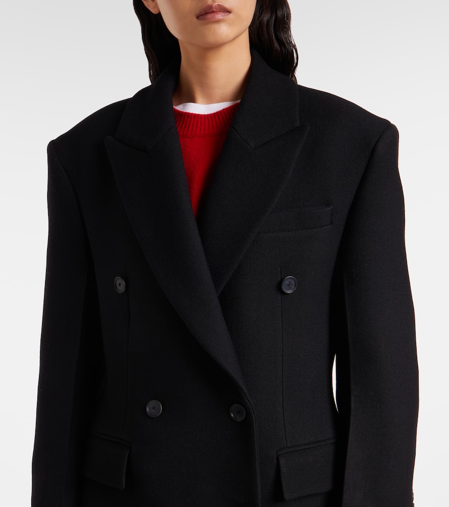 Rohe Double-breasted Virgin Wool Coat In Black