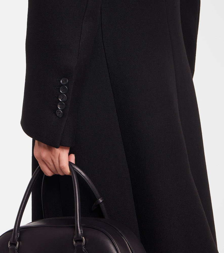 Rohe Double-breasted Virgin Wool Coat In Black
