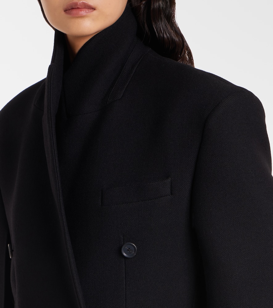 Rohe Double-breasted Virgin Wool Coat In Black