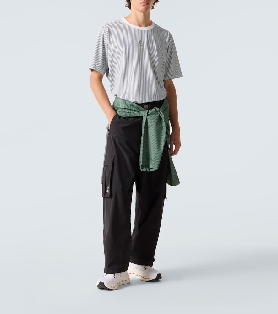 Loewe X On Striped Technical Jersey T-shirt In Gray