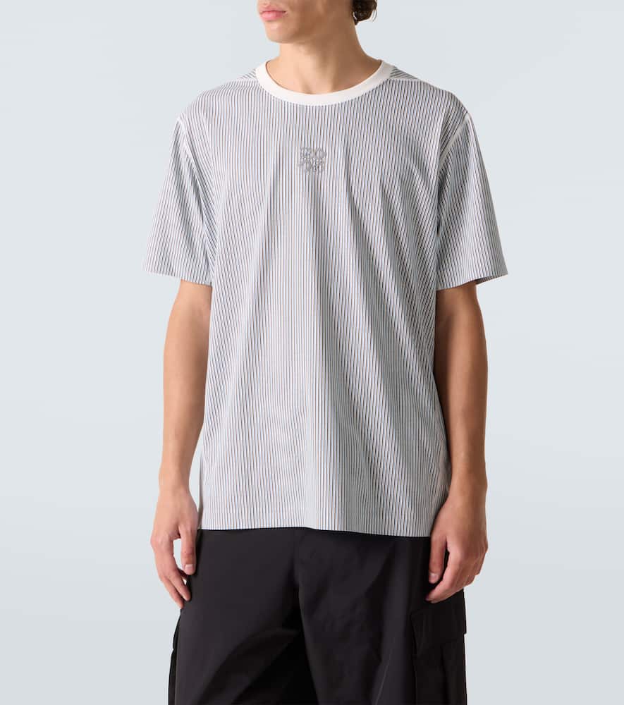 Loewe X On Striped Technical Jersey T-shirt In Gray