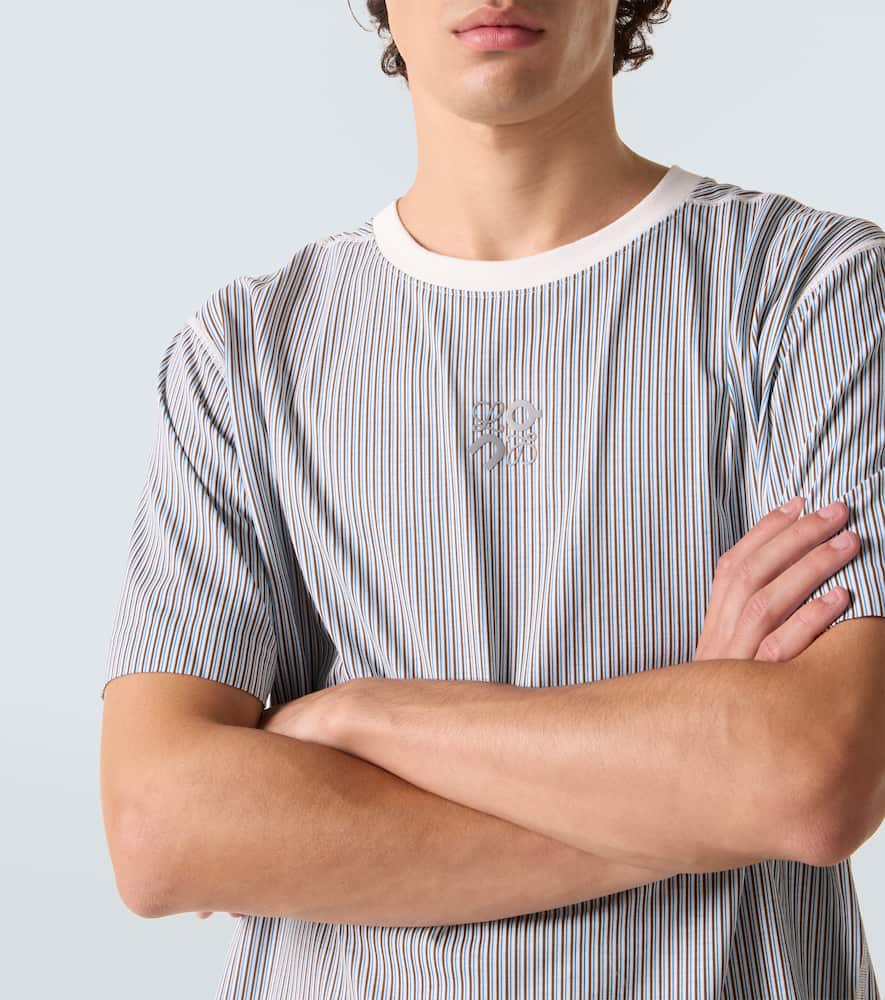 Loewe X On Striped Technical Jersey T-shirt In Gray