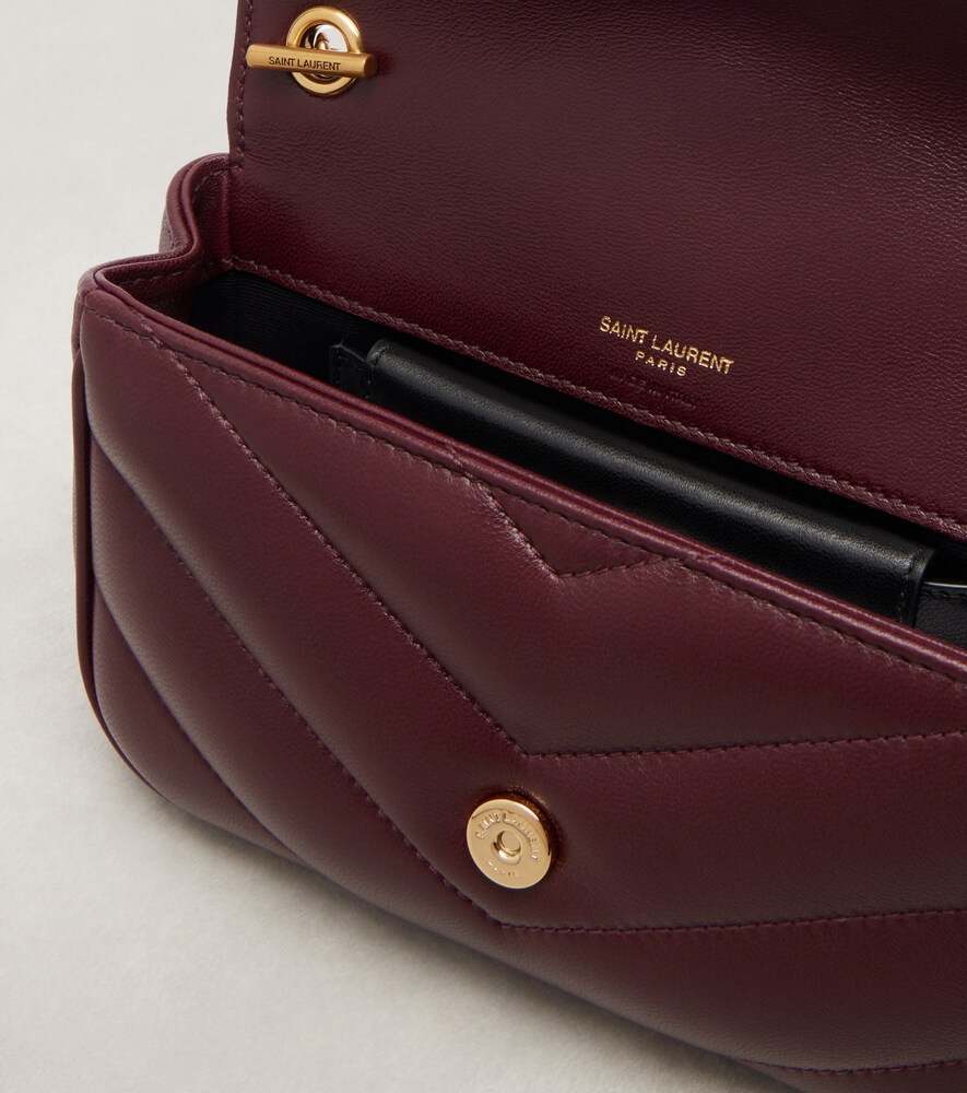  Saint Laurent Saint Laurent Loulou Mini Leather Crossbody Bag 