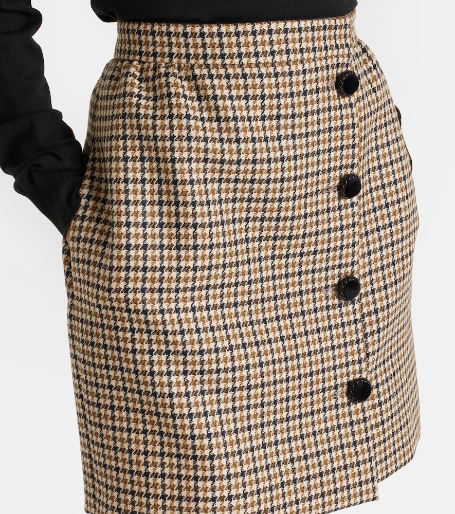  Valentino Valentino Houndstooth Virgin Wool Miniskirt 