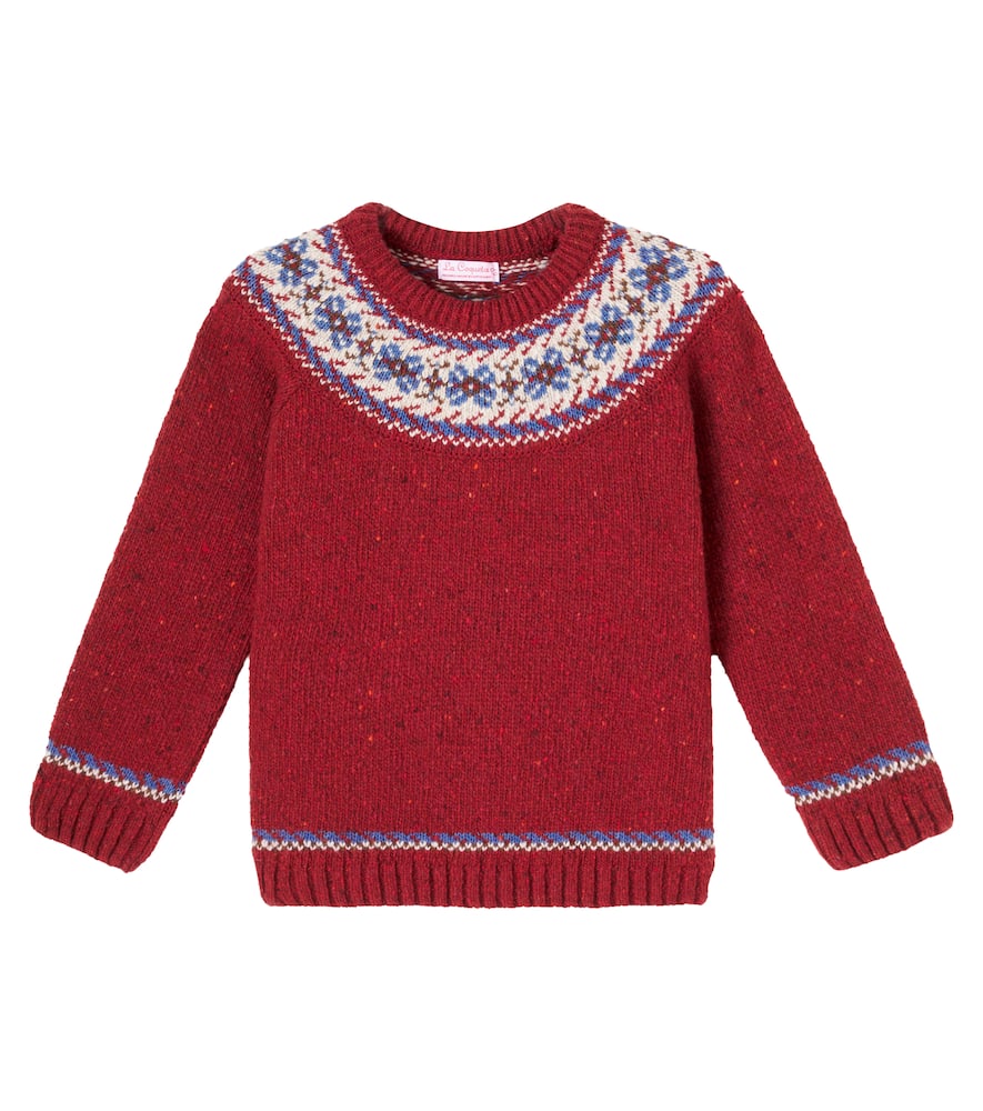 La Coqueta Intarsia Wool-blend Sweater In Red