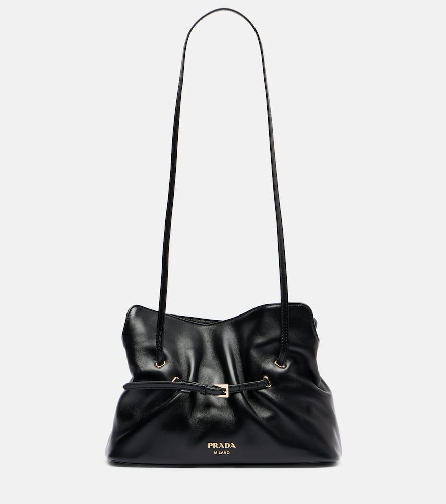 Prada Dada Small Leather Shoulder Bag In Black