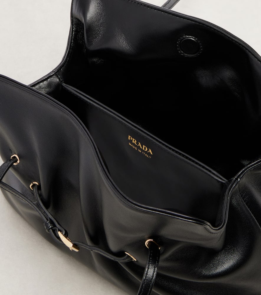 Prada Dada Small Leather Shoulder Bag In Black