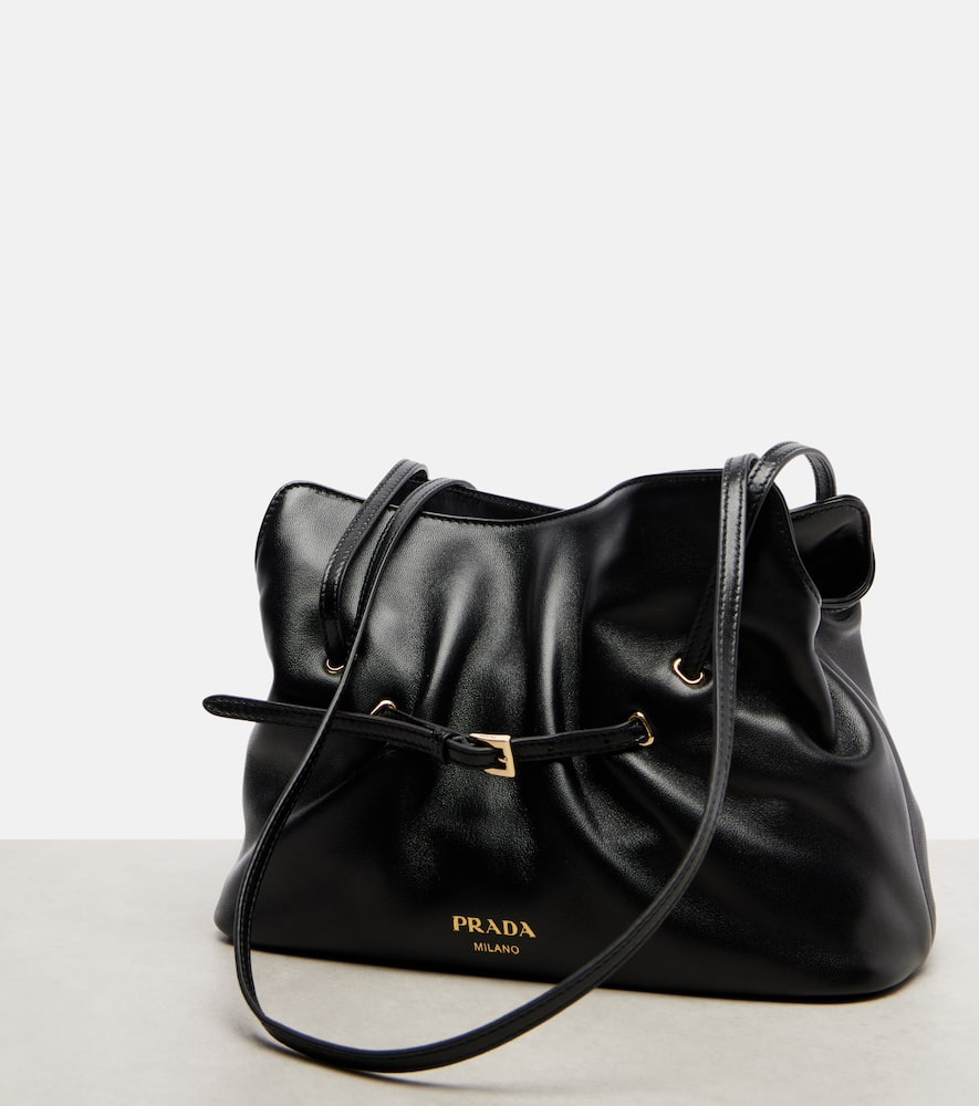 Prada Dada Small Leather Shoulder Bag In Black