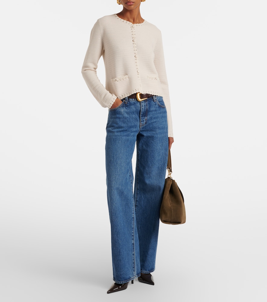 Frame Crochet-trimmed wool-blend jacket