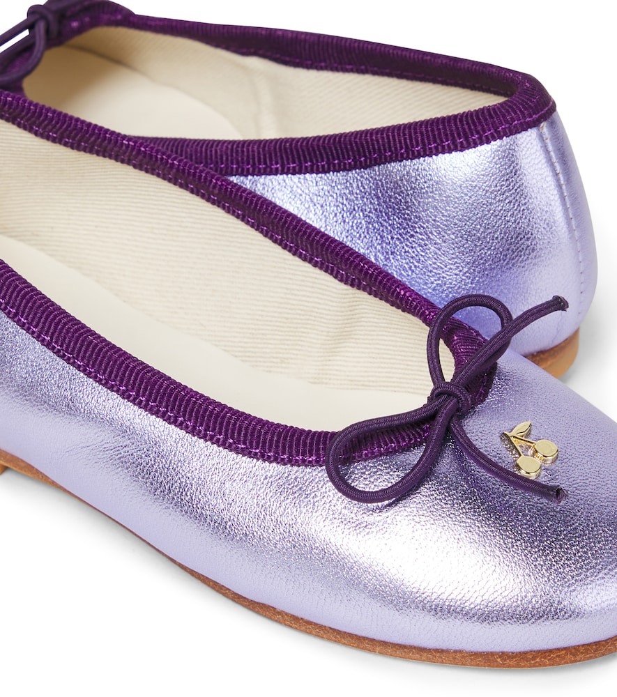  Bonpoint Bonpoint Lisa Metallic Leather Ballet Flats 