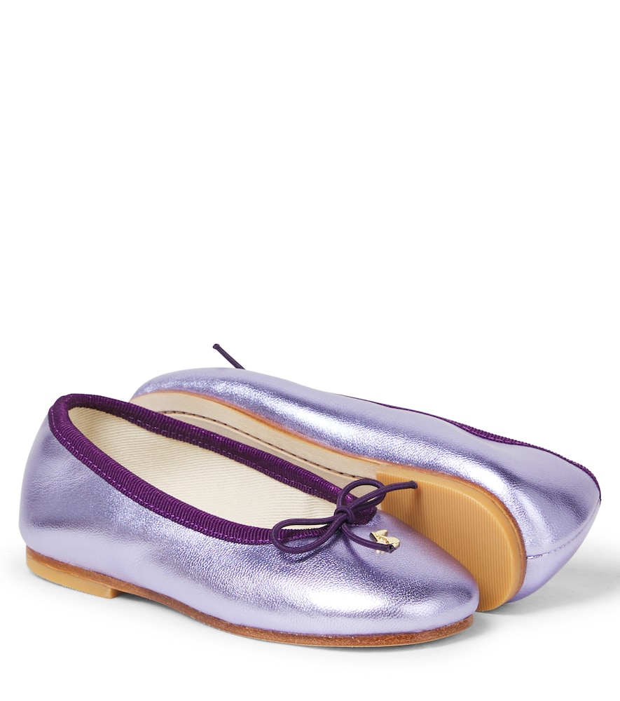  Bonpoint Bonpoint Lisa Metallic Leather Ballet Flats 