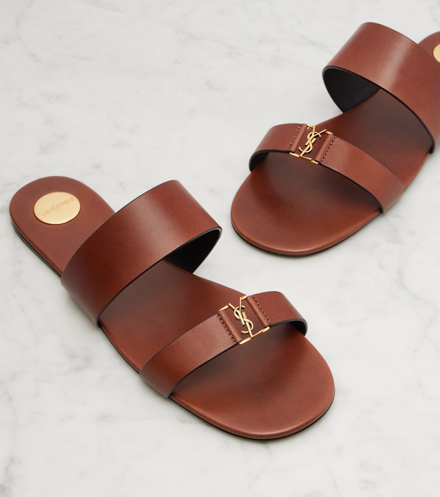  Saint Laurent Saint Laurent Cassandre Leather Sandals 