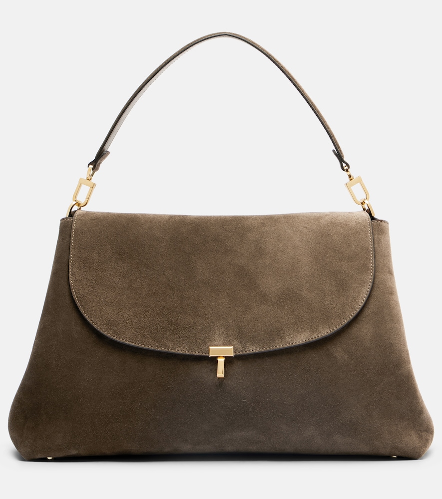 Toteme T-Lock suede shoulder bag
