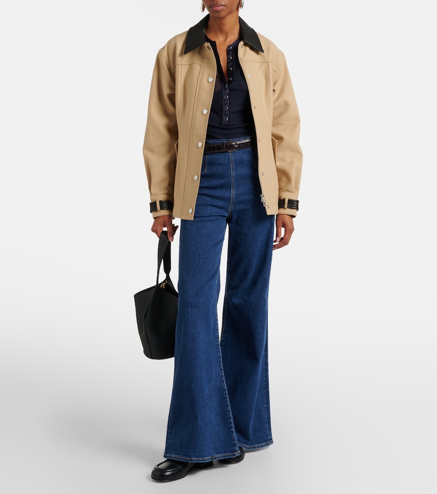 Veronica Beard Drexler ribbed-knit Henley shirt