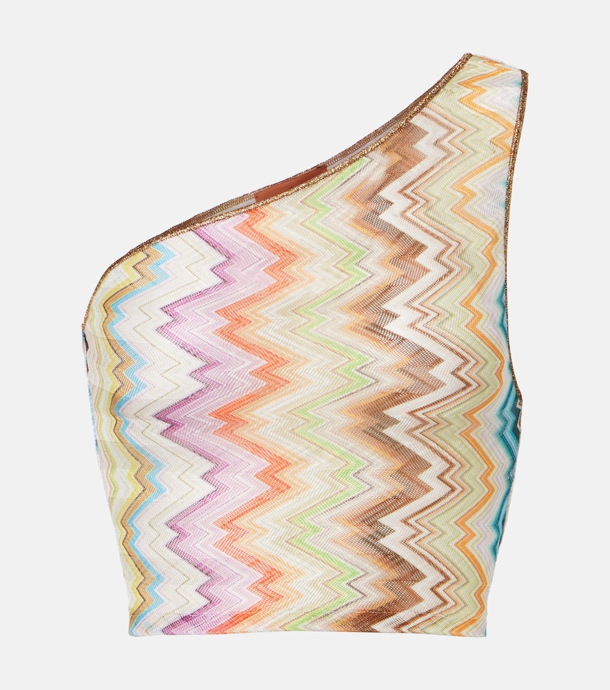 Zigzag 원숄더 크롭 탑