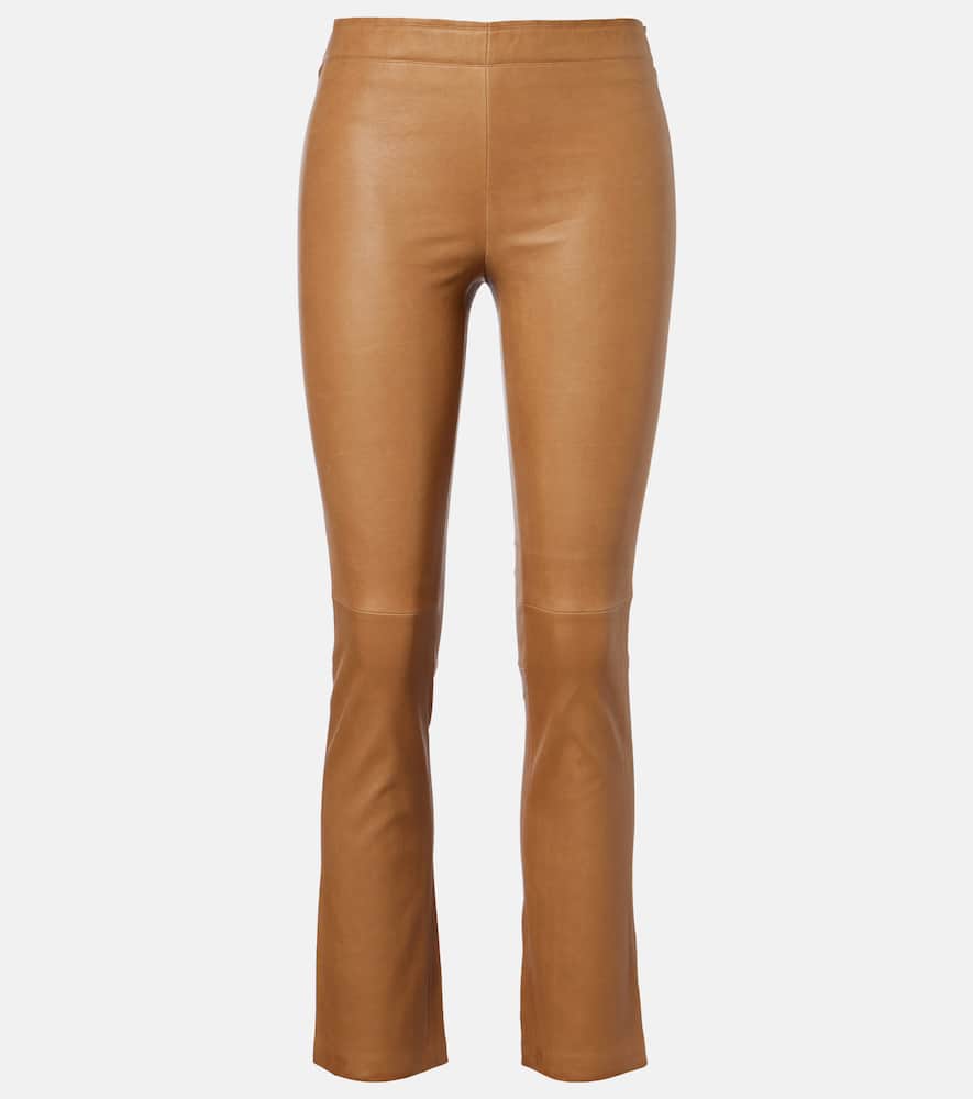 Stouls Jp Twenty Leather Slim Pants In Sand