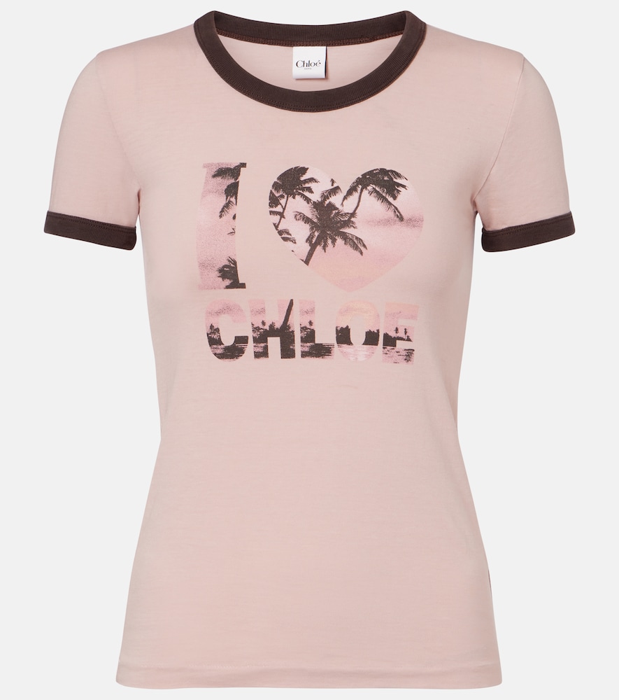 Chloé Bedrucktes T-Shirt aus Baumwolle