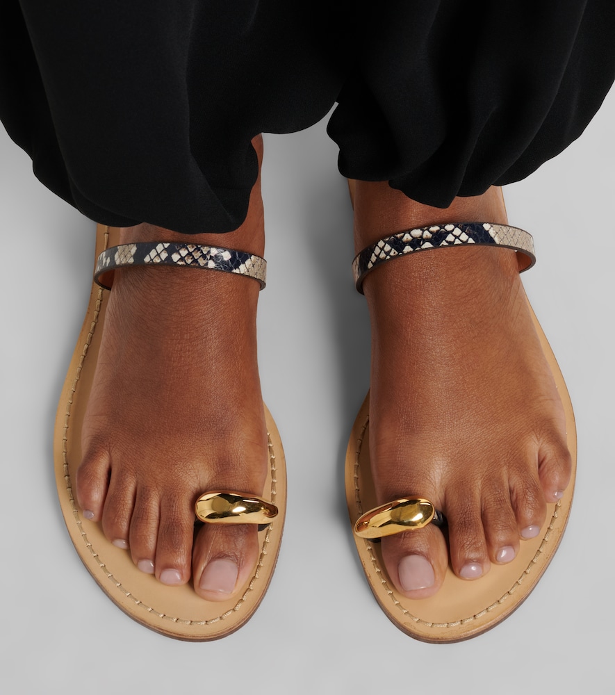 Amanu Kibera snake-effect leather sandals