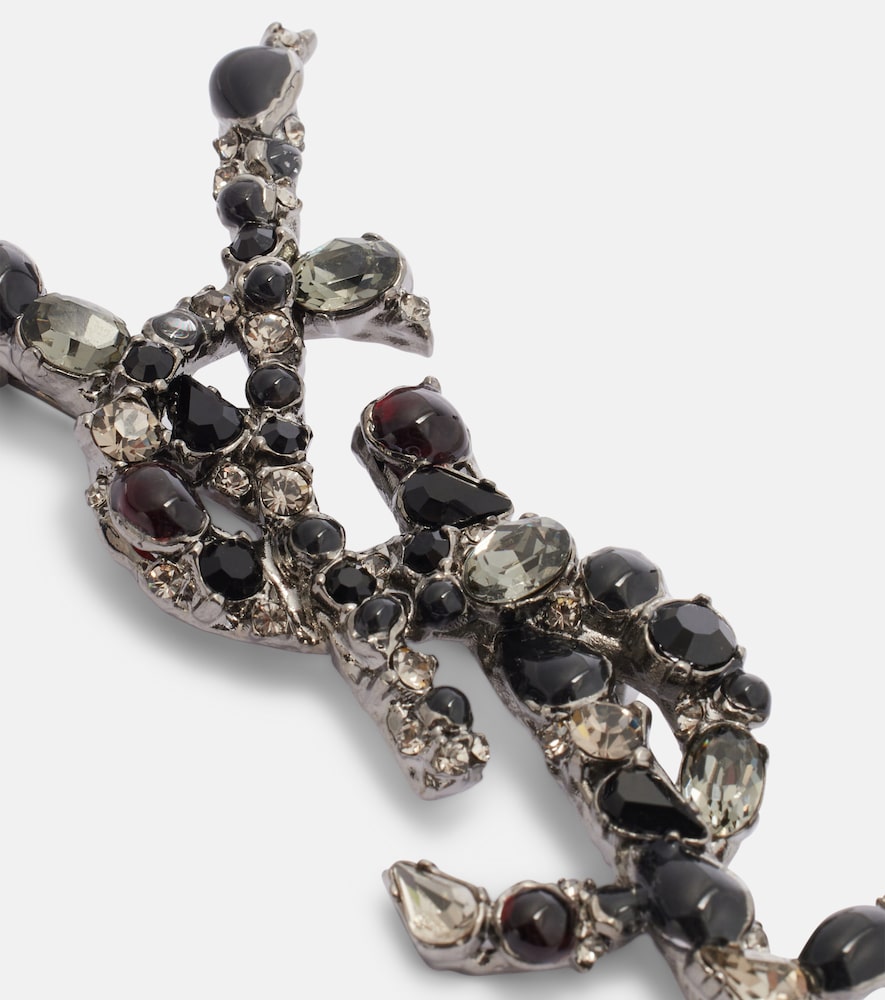  Saint Laurent Saint Laurent Cassandre Embellished Brooch 