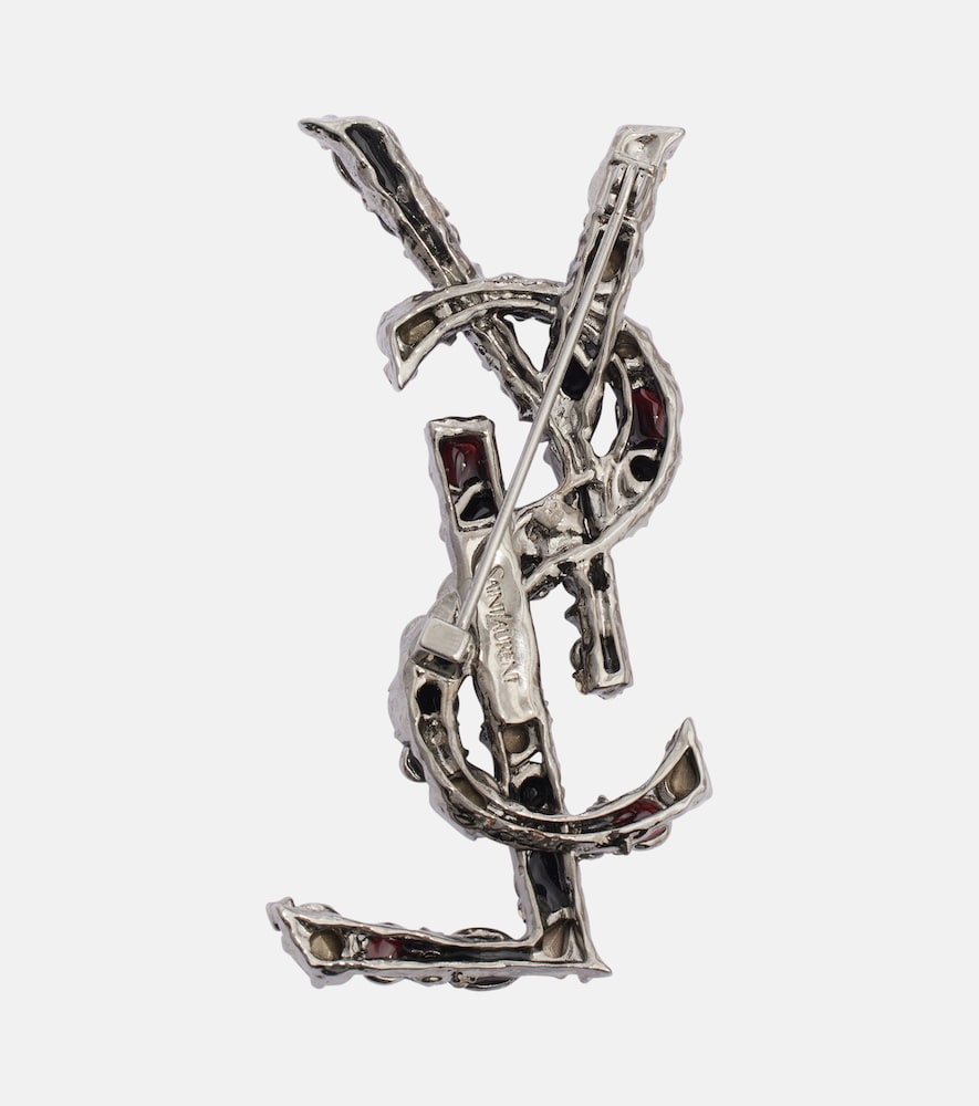  Saint Laurent Saint Laurent Cassandre Embellished Brooch 