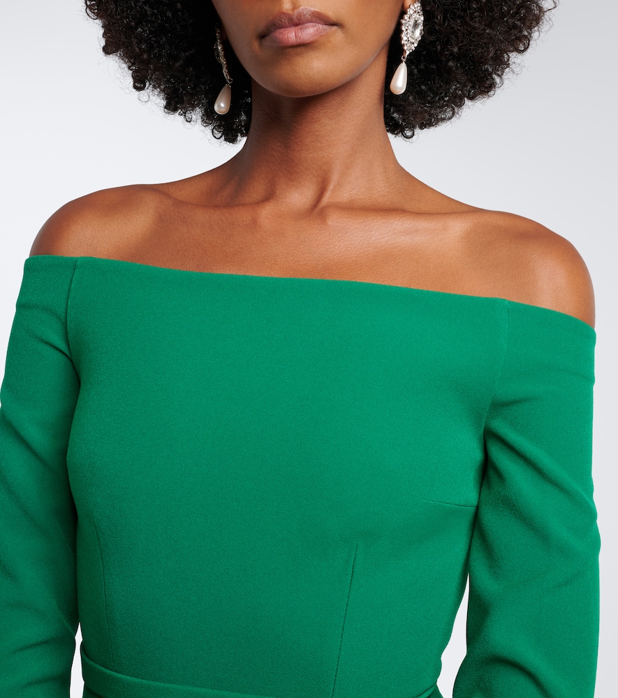 Safiyaa Amadora off-shoulder crêpe gown | Thumbnail 5 Safiyaa Amadora off-shoulder crêpe gown | Thumbnail 5
