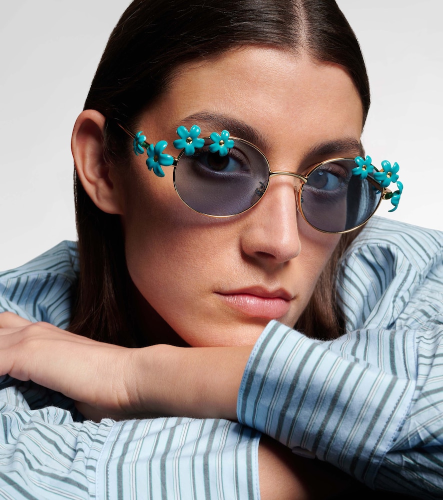  Loewe Loewe Signature Floral Oval Sunglasses 