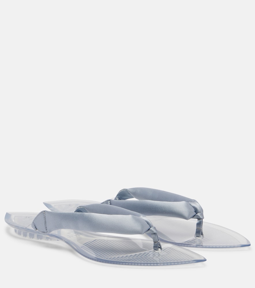 Alaia Women's Silver Invisible Satin Thong Sandals UK Size 8 - Mytheresa
