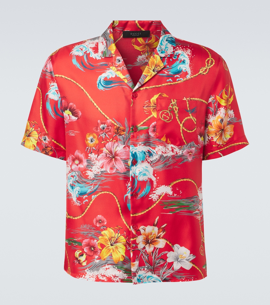 Gucci Floral Silk Twill Bowling Shirt by Gucci