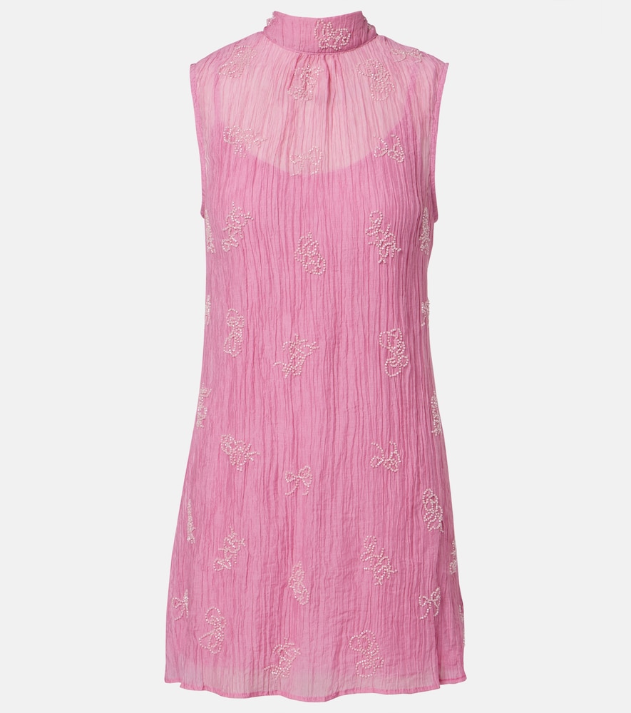 Staud Albee beaded tie-neck organza minidress | Thumbnail 6