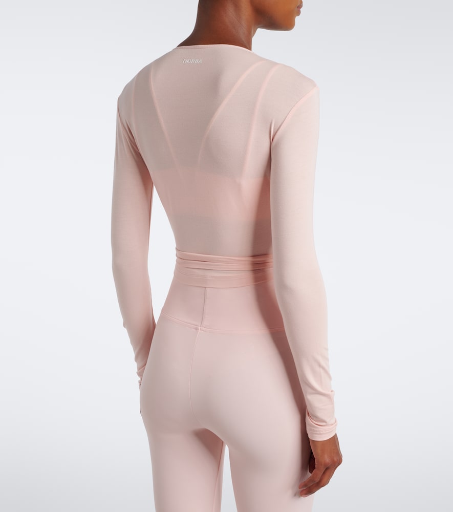 Ribbed-Knit Wrap Top