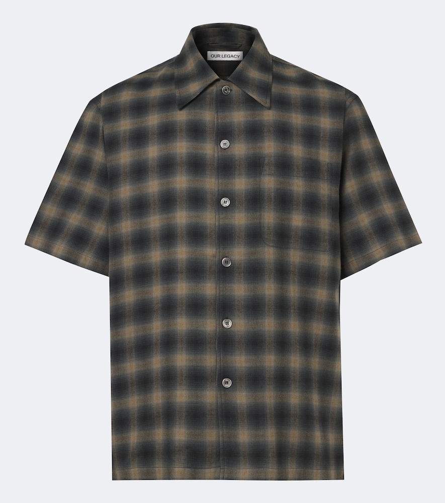 Our Legacy Men's Green Every Checked Cotton And Wool Shirt UK Size 15,5 - Mytheresa