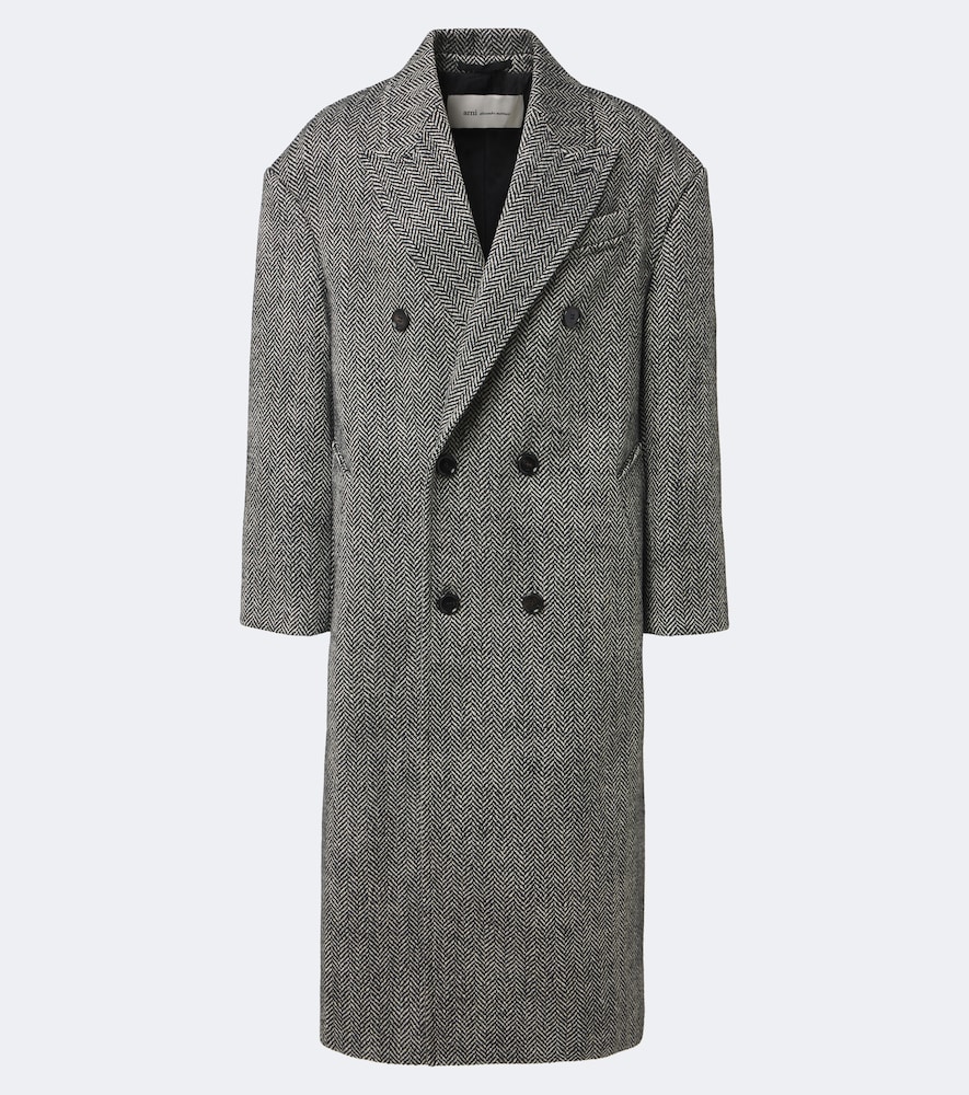 AMI Paris Ami Paris Herringbone double-breasted wool coat