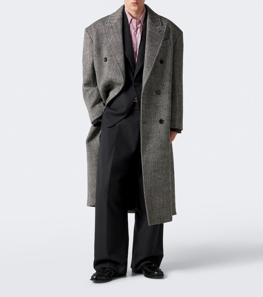 Herringbone Double-Breasted Coat
