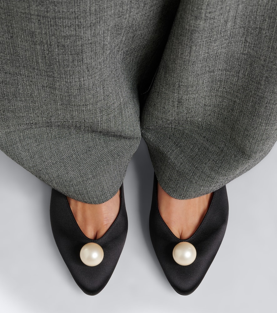 Embellished Satin Pumps