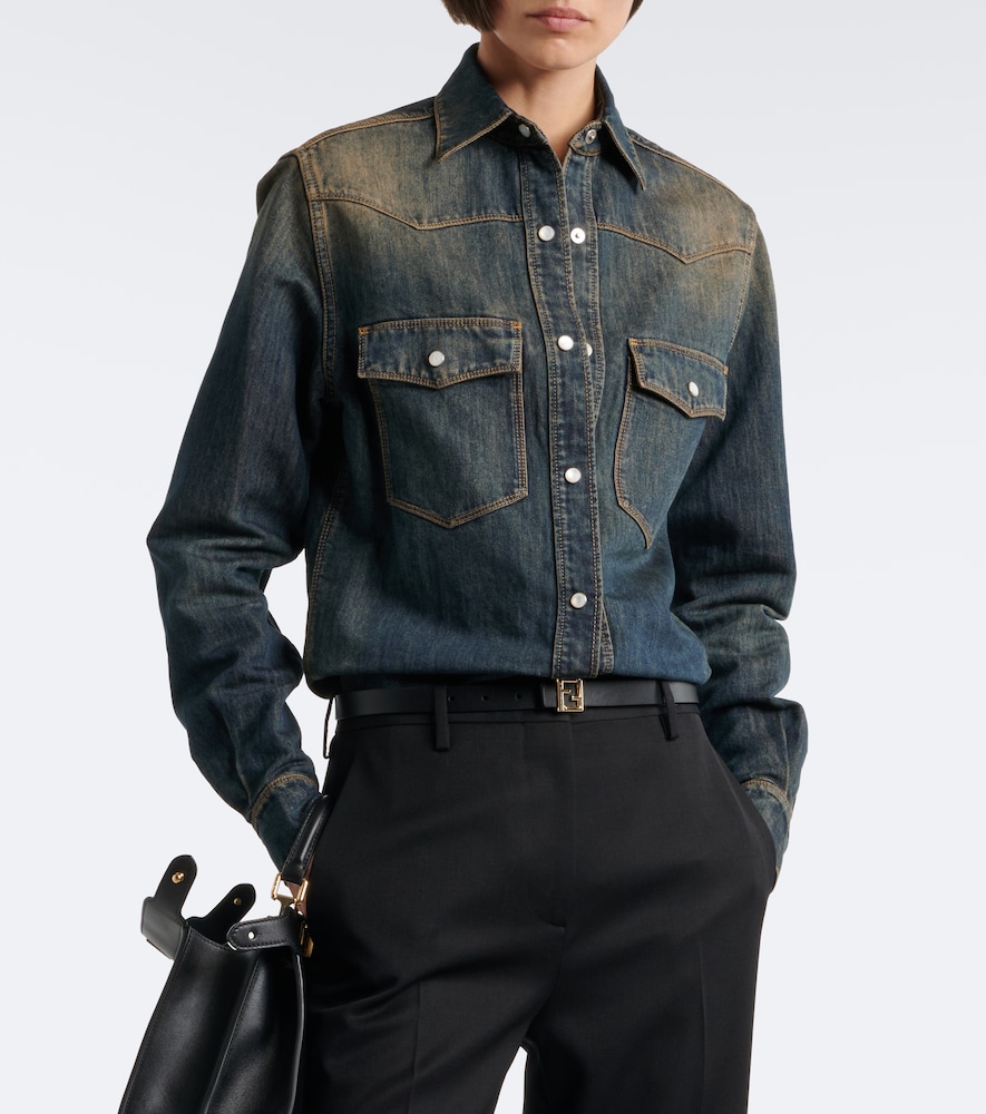 Cotton-Blend Denim Shirt