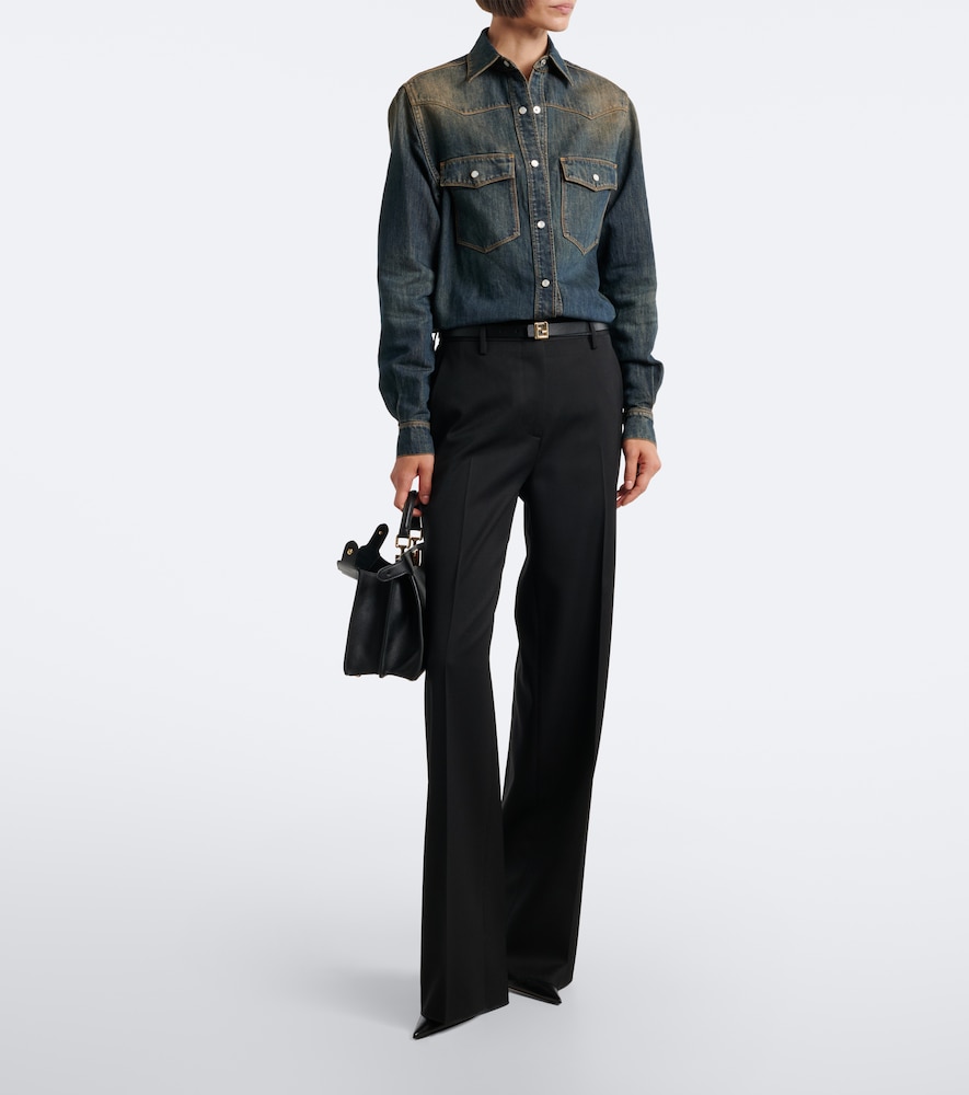 Cotton-Blend Denim Shirt