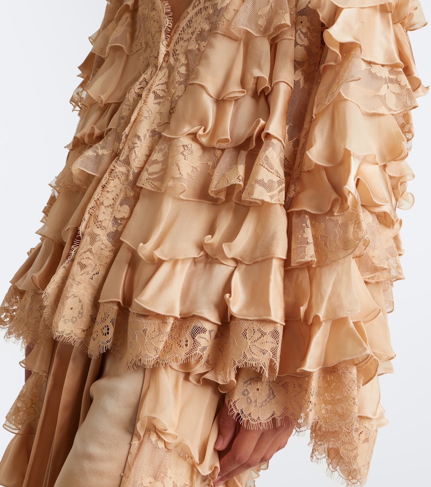 Valiant Lace-Trimmed Ruffled Blouse