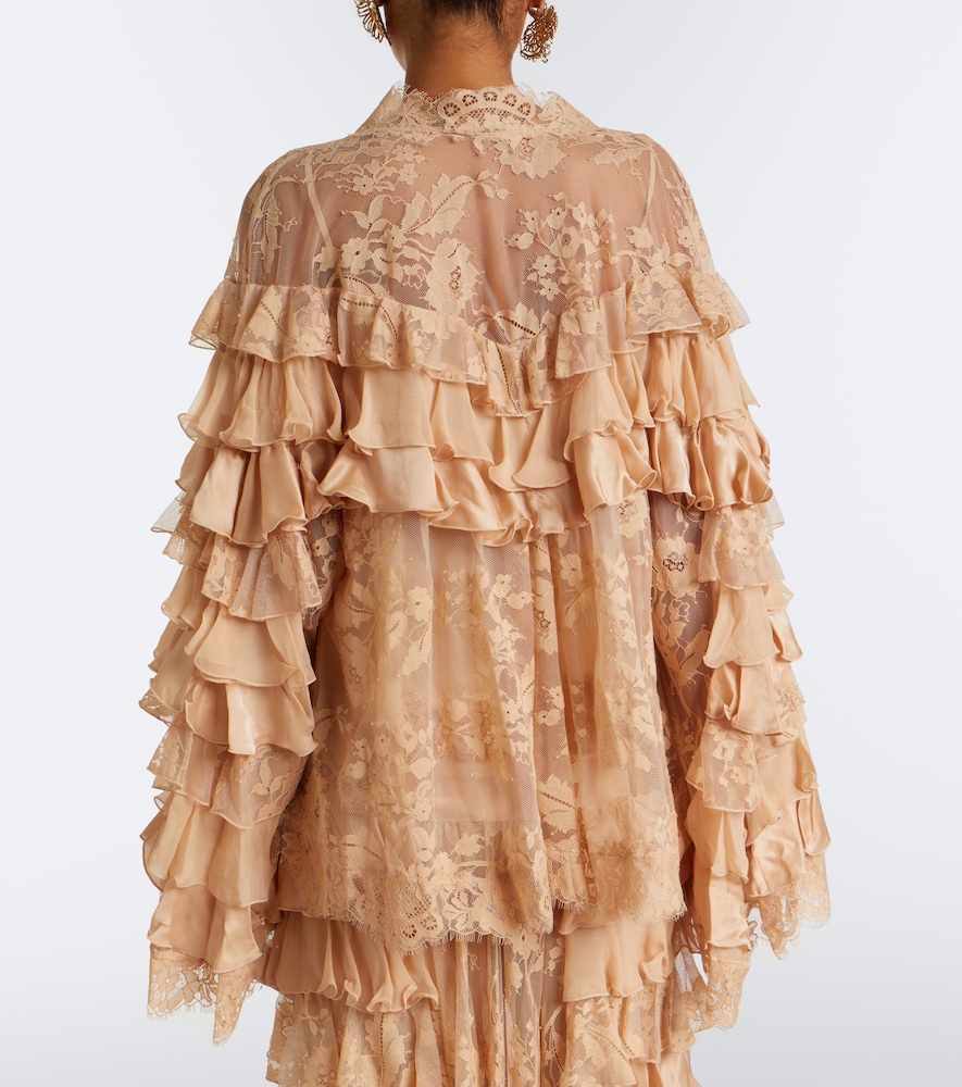 Valiant Lace-Trimmed Ruffled Blouse